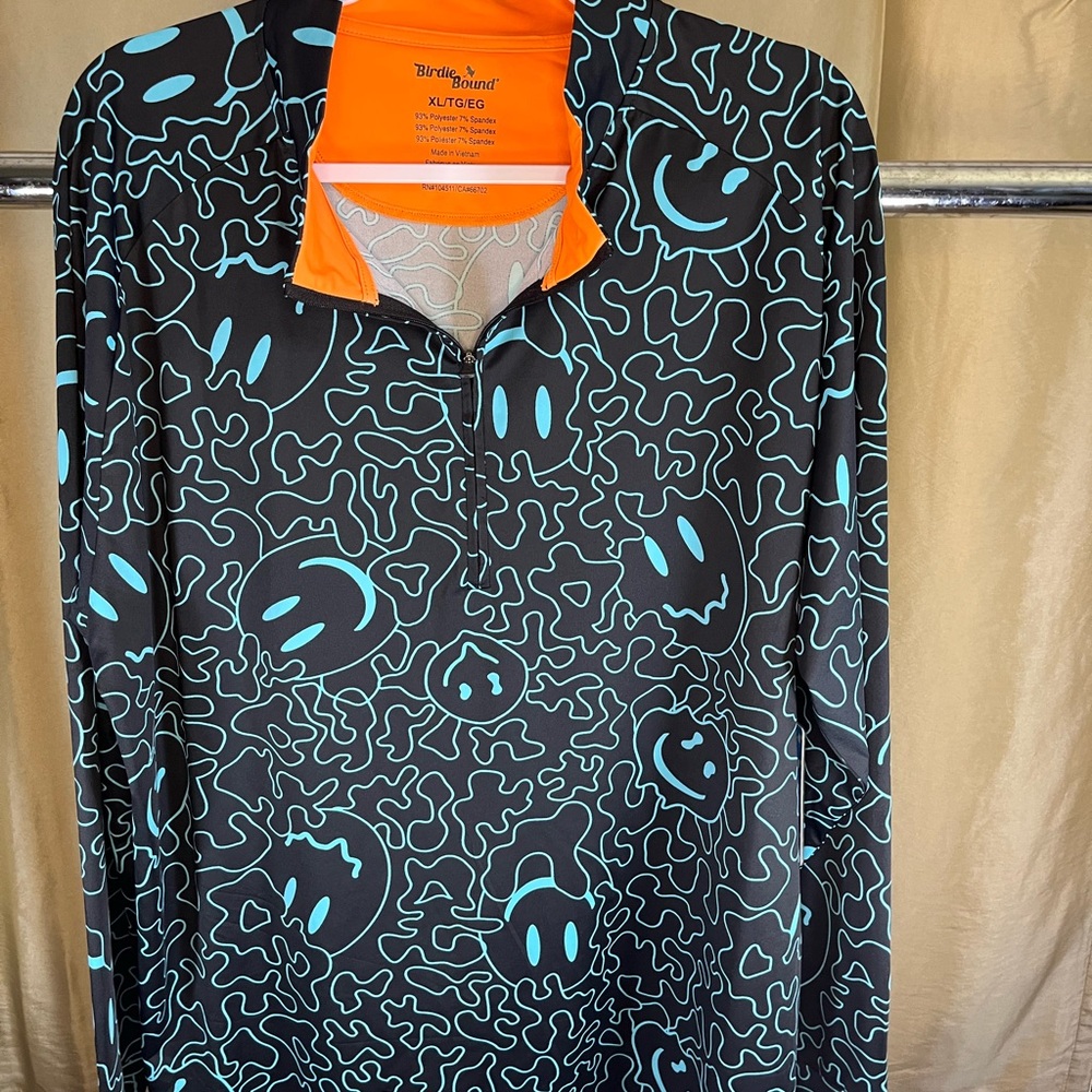 1/4 zip-Golf Birdies Black and Blue Lightweight Jacket
